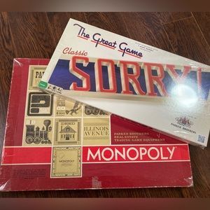Boardgames: Monopoly & Sorry